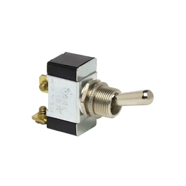 Cole Hersee® - 12 - 24 V DC 15/25 A On/Off Nickel Plated Brass SPST Heavy-Duty Toggle Switch with 2 Screws, Retail