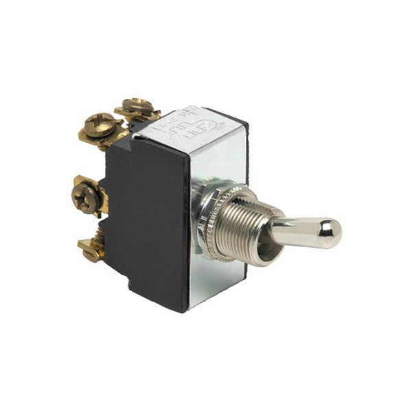 Cole Hersee® - 12 - 24 V DC 15/25 A On/Off/On Nickel Plated Brass DPDT Heavy-Duty Toggle Switch with 6 Screws, Retail