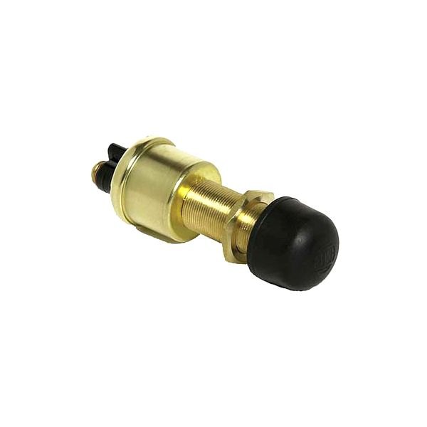 Cole Hersee® - 12/24/36 V DC 10/20/35 A Off/On SPST Heavy-Duty Push Button Switch with 2 Screws & Black Face Nut Cover
