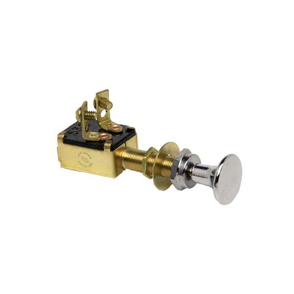 Cole Hersee® - 12 V DC 10 A On/Off Brass SPST Push-Pull Switch with 2 Screws