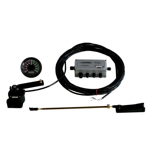 ComNav® - 3.7" Black Dial/Black Bezel In-Dash Mount Rudder Angle Indicator Gauge Kit