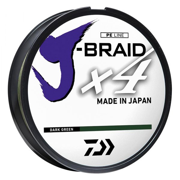 Daiwa® JB4U50-300DG - J-Braid™ Standard 300 yd 50 lb Dark Green X4 Braided  Fishing Line 