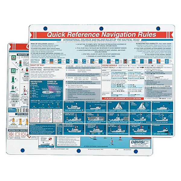 Davis Instruments® - Navigation Rules Reference Card