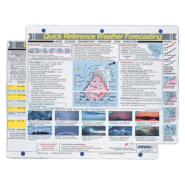 Davis Instruments® - Weather Forecasting Reference Card
