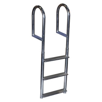 Dock Edge® DE2045F - 19-1/2" H Aluminum 5-Step Welded Fixed Wide Step Dock Ladder