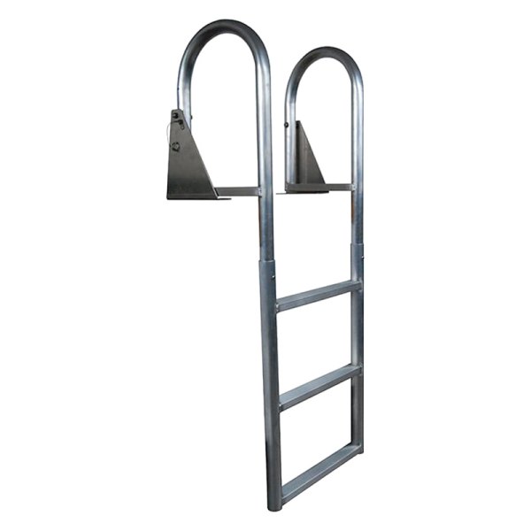 Dock Edge® - 20" H Aluminum 3-Step Welded Flip-Up Dock Ladder with Handrails