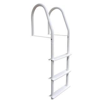 Dock Edge® - Howell™ Galvalume™ 18-1/2" H White Powder Coated 3-Step Fixed Dock Ladder