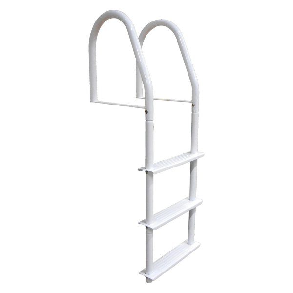 Dock Edge® - 14" W Bright White Galvalume 4-Step Dock Ladder
