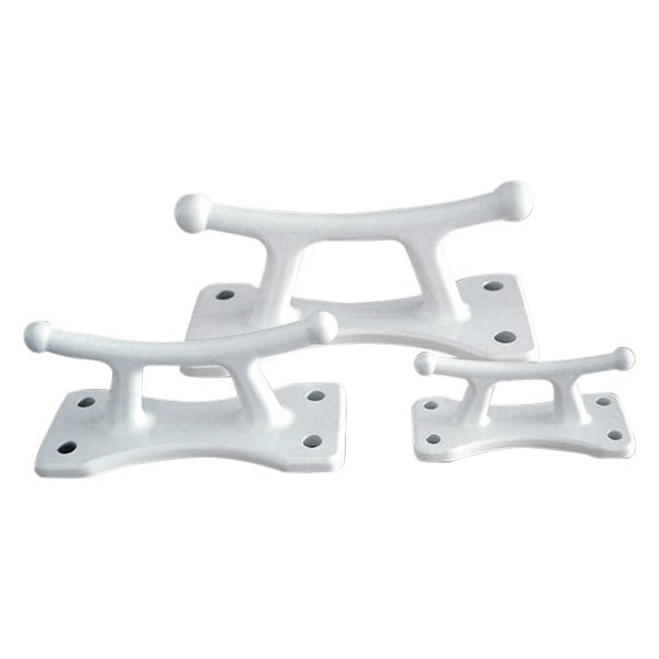 Dock Edge® - Classic™ 4-1/2" L White Powder Coated Aluminum Open Base Dock Cleat