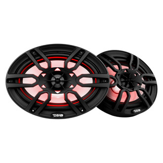 DS18® - HYDRO 375W 2-Way 6" x 9" Flush Mount Speakers with LED Lights, Pair