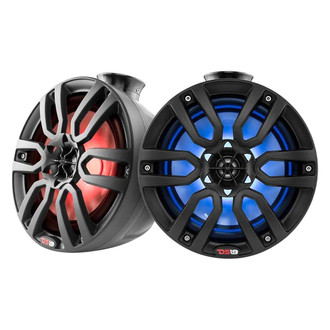 DS18® - HYDRO 375W 8" Black Wake Tower Speakers, Pair
