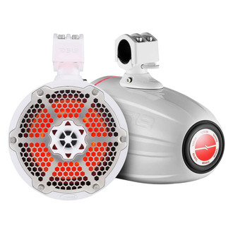 DS18® - HYDRO 550W 8" White Wake Tower Speakers with Radiator, Pair
