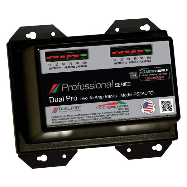 Dual Pro® - Professional Series AutoProfile 30A 2-Bank Battery Charger