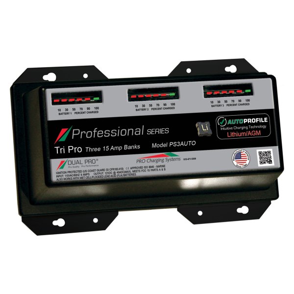 Dual Pro® - Professional Series AutoProfile 45A 3-Bank Battery Charger