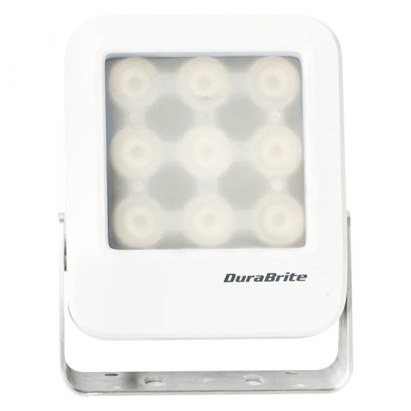 DuraBrite® - Nano Series 50 W 80° 7500 lm 12 - 24 V DC 5.5" L x 1.9" W x 7" H White Housing White Bracket Mount Full Blast LED Flood Light