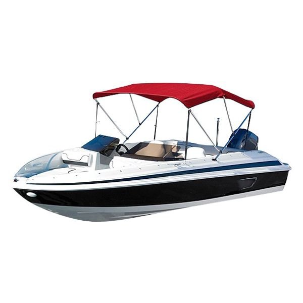 Eevelle® - Summerset™ Premium 6' L x 73"-78" W x 46" H Red Polyester 3-Bow Bimini Top Kit