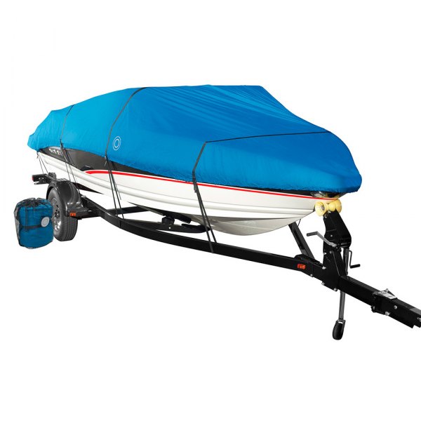 Eevelle® - Monsoon Wake™ Caribbean Blue Polyester Boat Cover for 16'-18.5' L x 98" W Fish and Ski/Pro-Style Bass Boat
