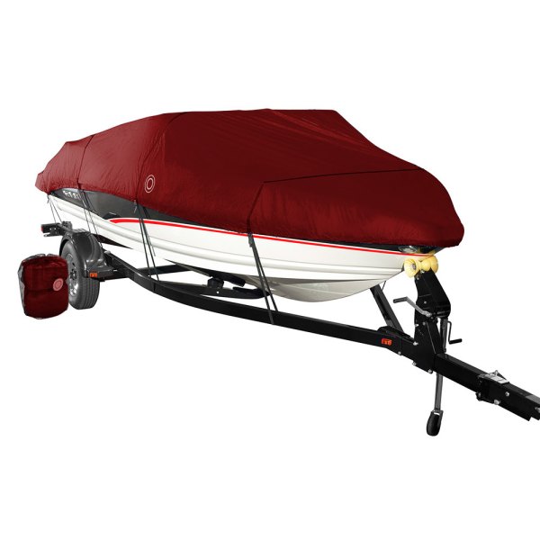 Eevelle® - Monsoon Wake™ Runner Red Polyester Boat Cover for 12'-14' L x 68" W V-Hull Fishing Boats