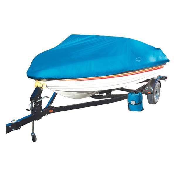 Eevelle® - Monsoon Wake™ Blue Polyester Boat Cover for 16'-18.5' L x 98" W Easy Slip-On Fish and Ski/Pro-Style Bass Boat