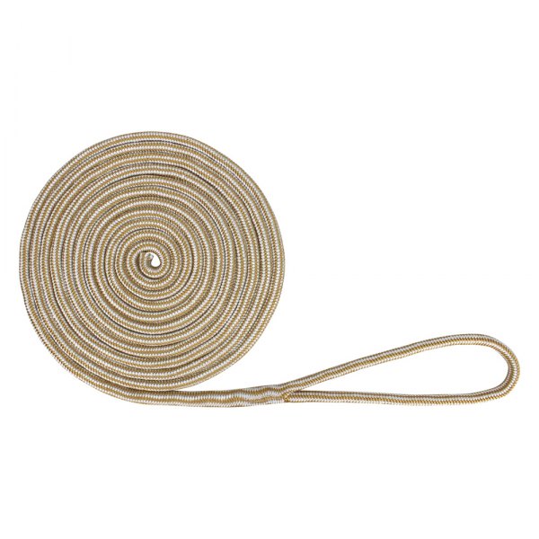 Extreme Max® - BoatTector 5/8" D x 30' L White/Gold Nylon Double Braid Dock Line