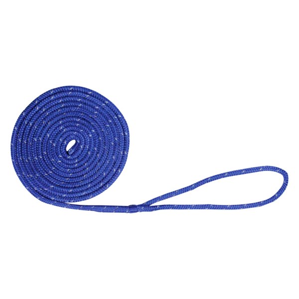 Extreme Max® - BoatTector 1/2" D x 20' L Blue/Reflective Tracer Nylon Double Braid Dock Line