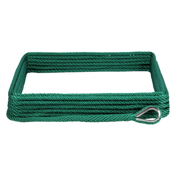 Extreme Max® - Premium 3/8" D x 100' L Forest Green MFP Solid Braid Anchor Line with Thimble