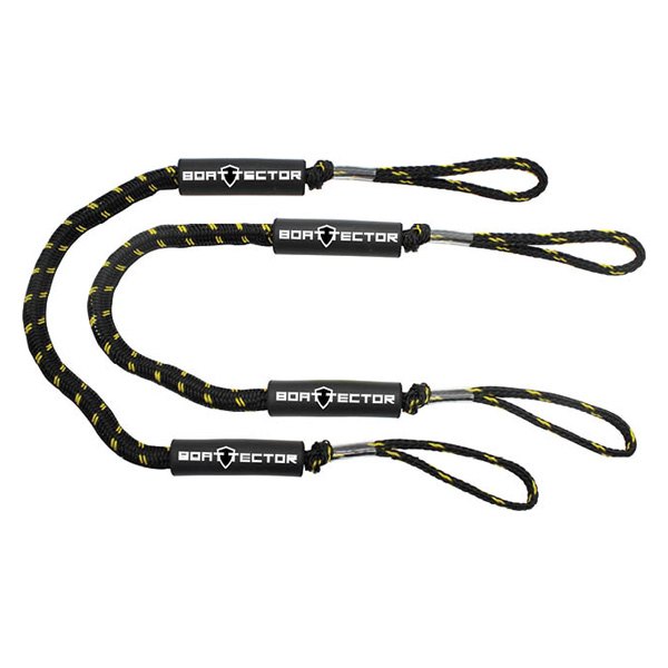 Extreme Max® - 4' L Black/Gold Dock Bungee Cords, 2 Pieces