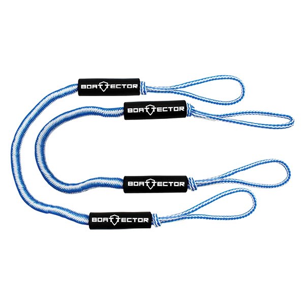 Extreme Max® - 4' L Blue/White Dock Bungee Cords, 2 Pieces