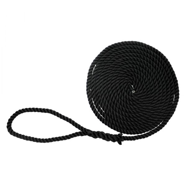 Extreme Max® - BoatTector 1/2" D x 20' L Black Nylon Twisted Dock Line