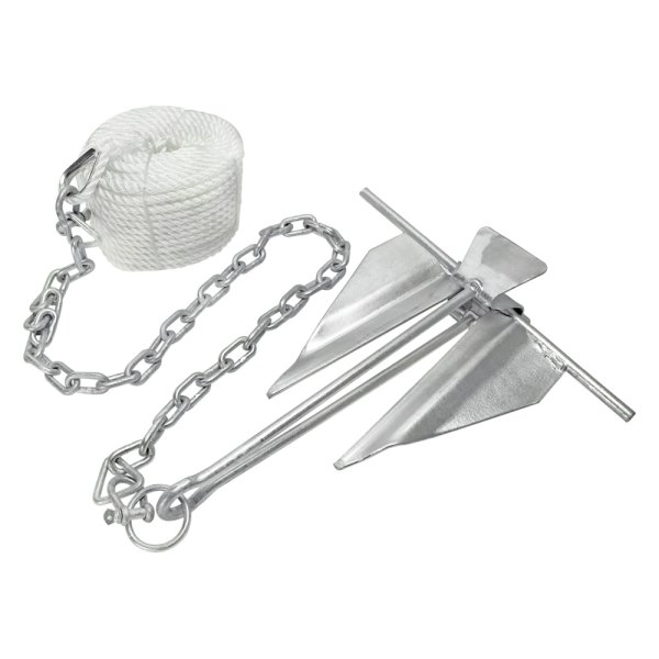Extreme Max® - 5 lb Complete Slip Ring Anchor Kit with Rope & Anchor Chain