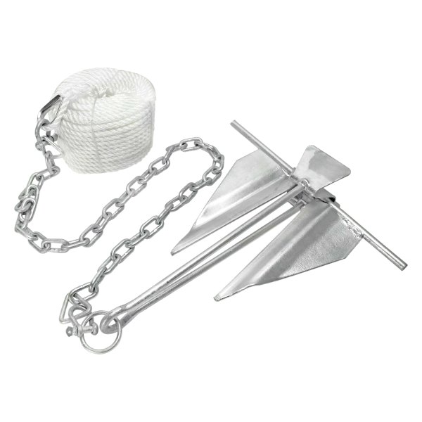 Extreme Max® - 4.5 lb Complete Slip Ring Anchor Kit with Rope & Anchor Chain