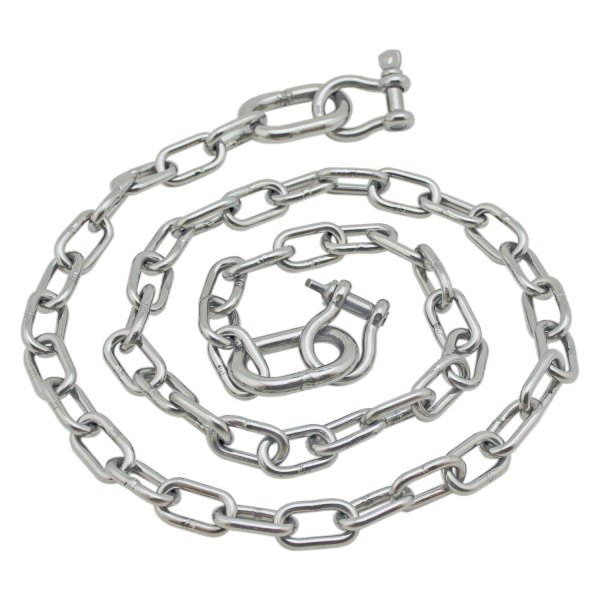 Extreme Max® - BoatTector 1/4" D x 4' L Stainless Steel Anchor Chain with 5/16" Shackles