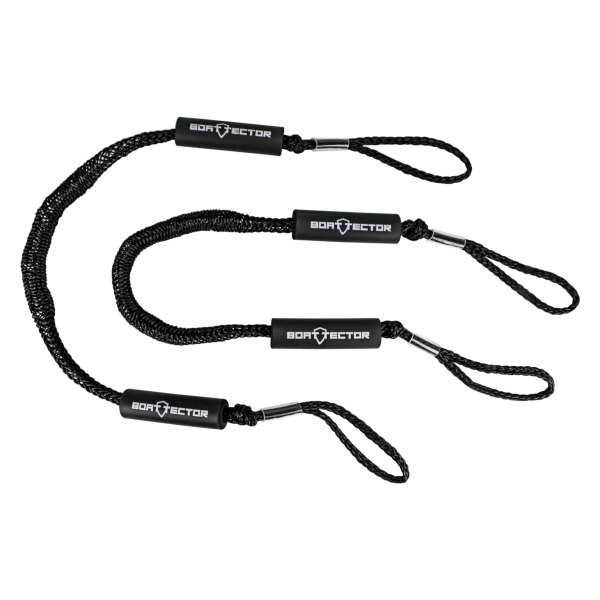 Extreme Max® - BoatTector 4' L Black Bungee Dock Lines, 2 Pieces