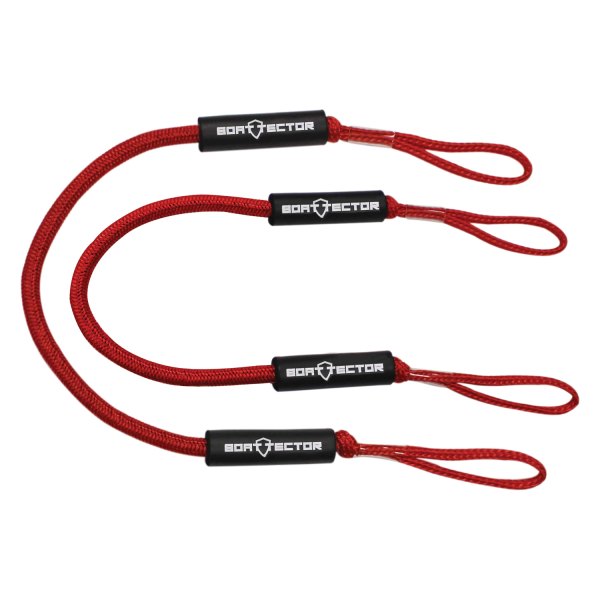 Extreme Max® - BoatTector 4' L Red Bungee Dock Lines, 2 Pieces