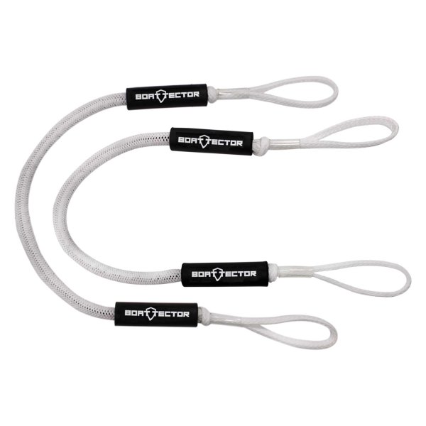 Extreme Max® - BoatTector 4' L White Bungee Dock Lines, 2 Pieces