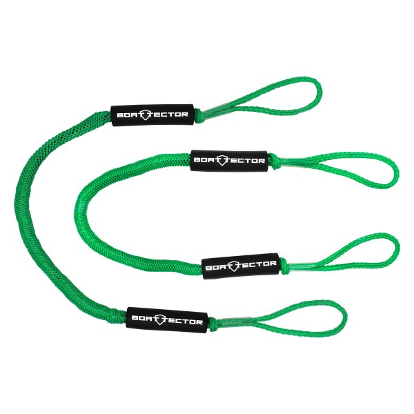 Extreme Max® - BoatTector 5' L Green Bungee Dock Lines, 2 Pieces