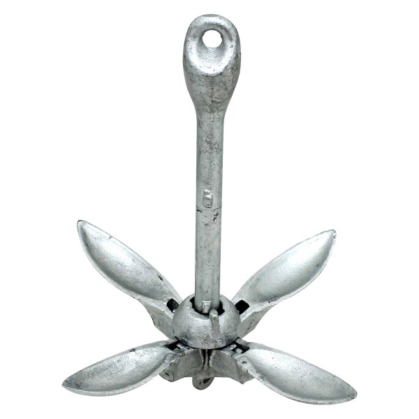Extreme Max® - BoatTector 3.5 lb Galvanized Steel Folding Grapnel Anchor
