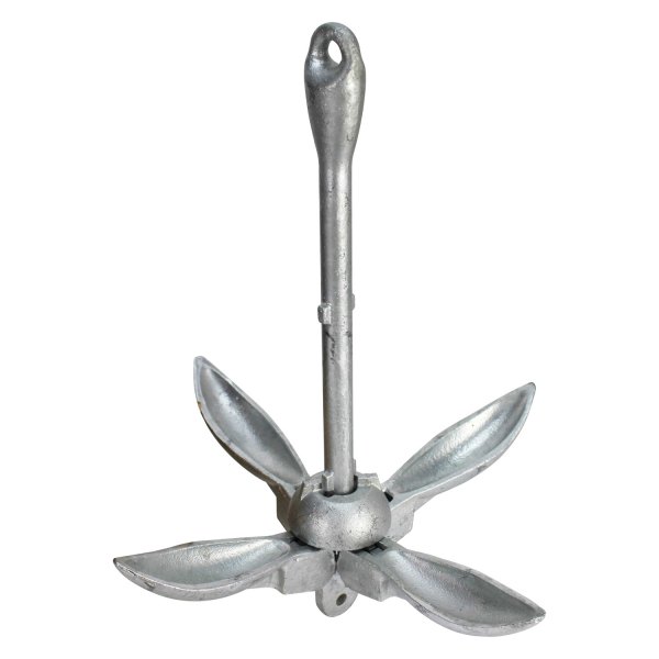 Extreme Max® - BoatTector 7 lb Galvanized Steel Folding Grapnel Anchor
