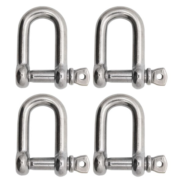 Extreme Max® - BoatTector 3/8" Stainless Steel Screw Pin D-Shackle, 4 Pieces