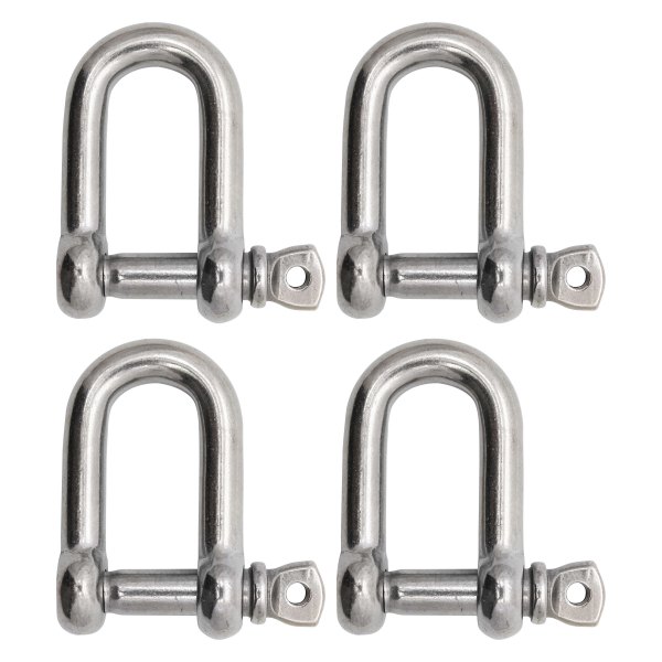 Extreme Max® - BoatTector 5/8" Stainless Steel Screw Pin D-Shackle, 4 Pieces