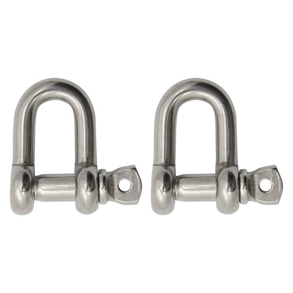 Extreme Max® - BoatTector 3/8" Stainless Steel Screw Pin Chain D Shackle, 2 Pieces
