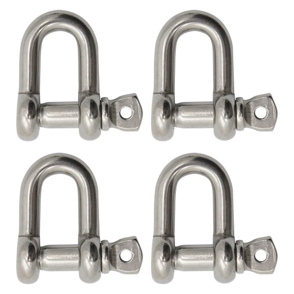 Extreme Max® - BoatTector 7/16" Stainless Steel Screw Pin Chain D Shackle, 4 Pieces