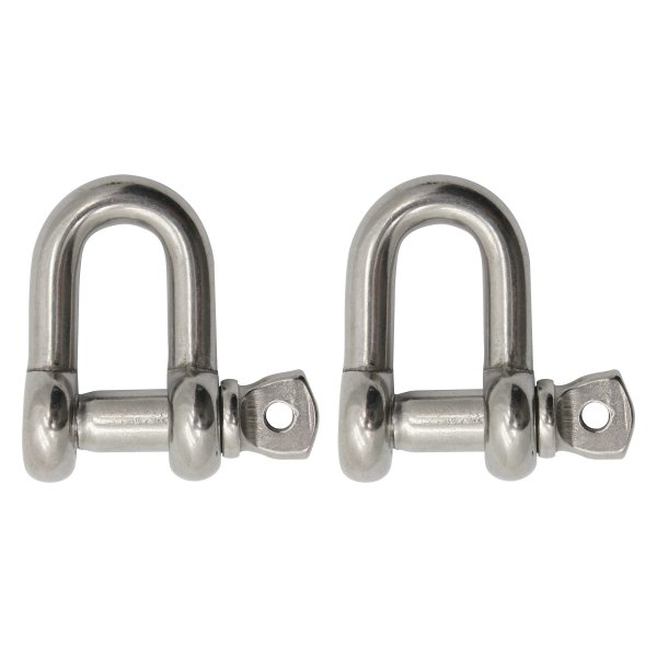 Extreme Max® - BoatTector 1/2" Stainless Steel Screw Pin Chain D Shackle, 2 Pieces