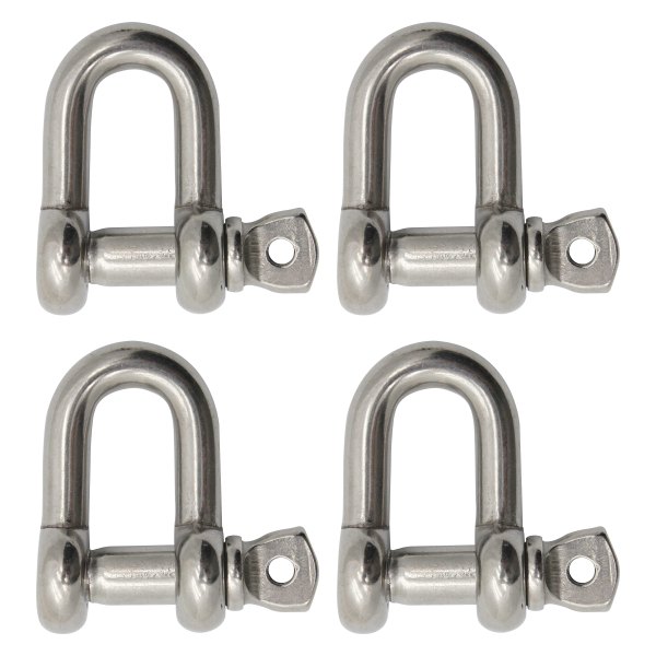 Extreme Max® - BoatTector 1" Stainless Steel Screw Pin Chain D Shackle, 4 Pieces