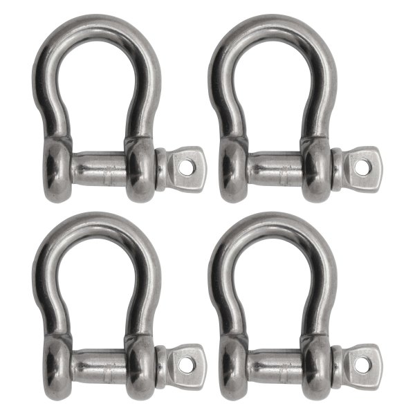 Extreme Max® - BoatTector 3/4" Stainless Steel Screw Pin Anchor Bow Shackle, 4 Pieces