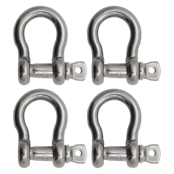 Extreme Max® - BoatTector 7/8" Stainless Steel Screw Pin Anchor Bow Shackle, 4 Pieces