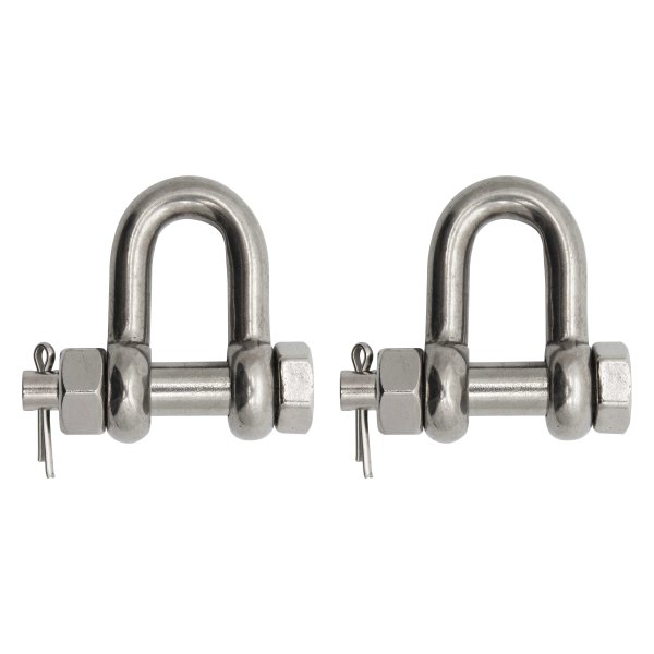 Extreme Max® - BoatTector 5/8" Stainless Steel Bolt-Type Chain D Shackle, 2 Pieces