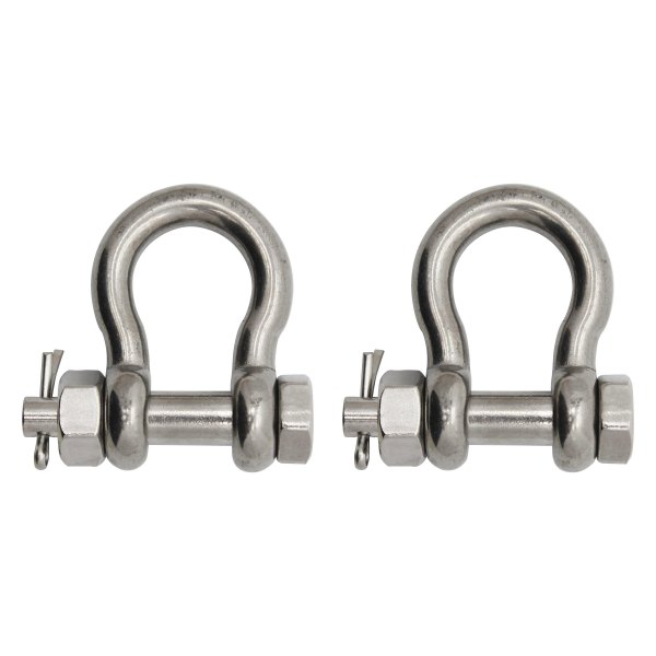 Extreme Max® - BoatTector 7/8" Stainless Steel Bolt-Type Anchor Bow Shackle, 2 Pieces