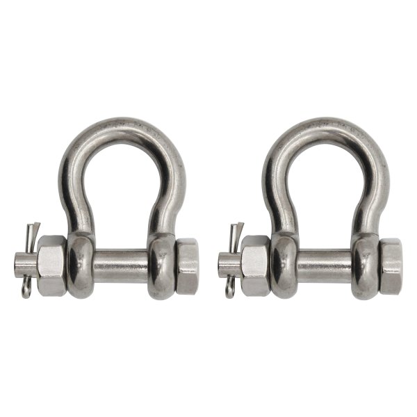 Extreme Max® - BoatTector 1" Stainless Steel Bolt-Type Anchor Bow Shackle, 2 Pieces