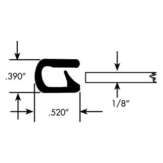 Fairchild® - 50' L Standard Single Lip Edge Trim with Segmented Steel Core for 0.09"-0.19" Edge